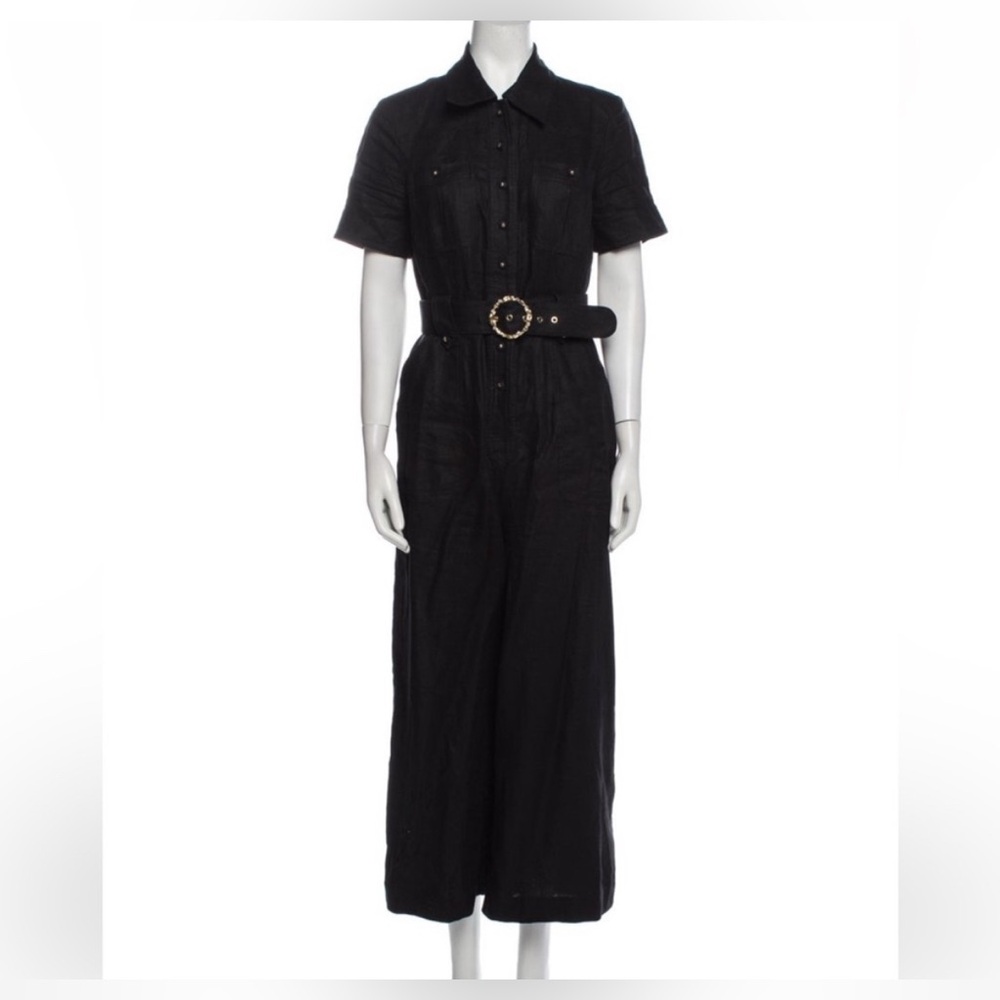 Zimmermann Linen Belted Jumpsuit